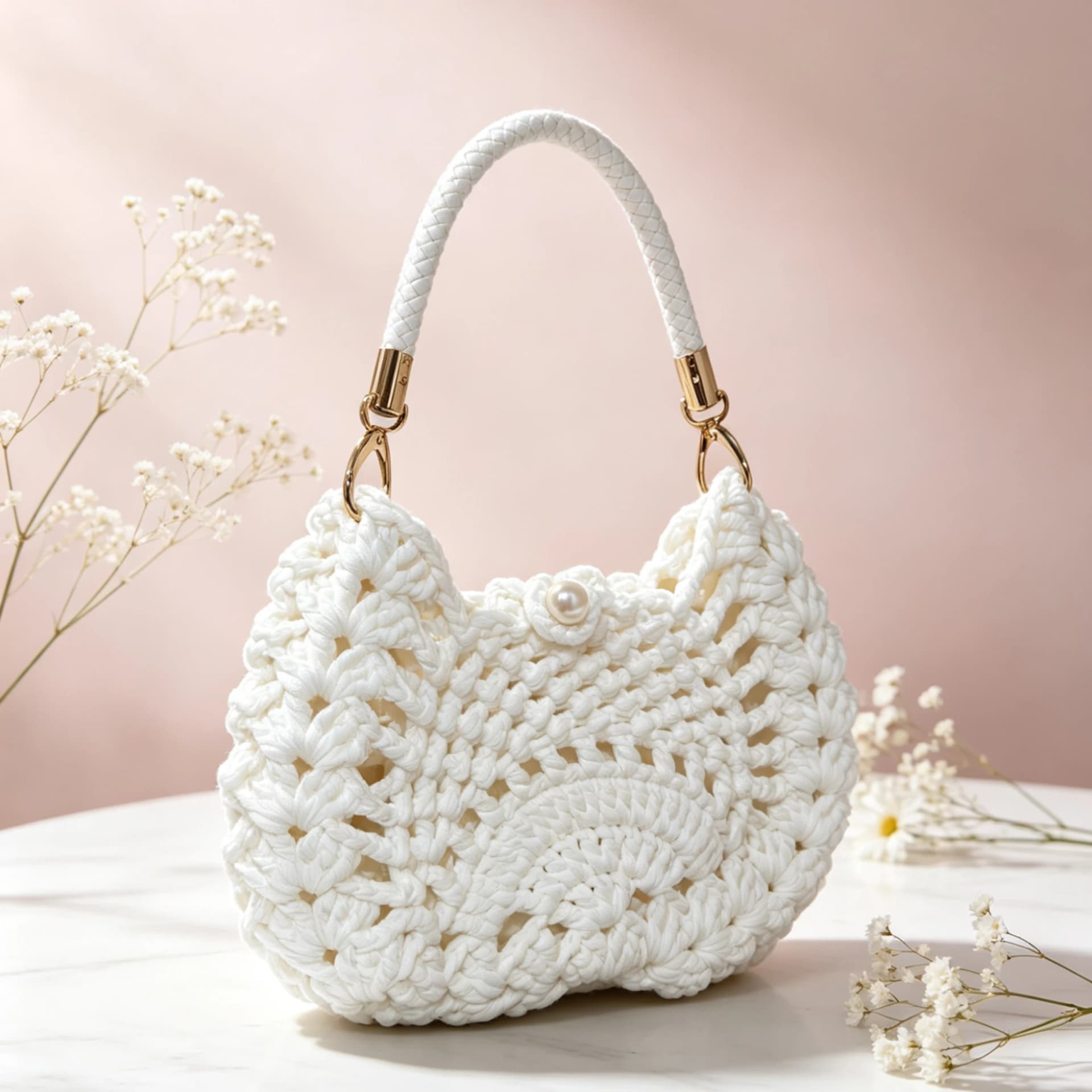 Women's Handbag, Bohemian Style Bag, New Handmade Crochet Bag, Commuter Bag, Cosmetic Bag, Portable Bag, Beach Bag