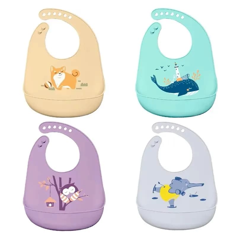 Silicone Waterproof Baby Feeding Bib Adjustable