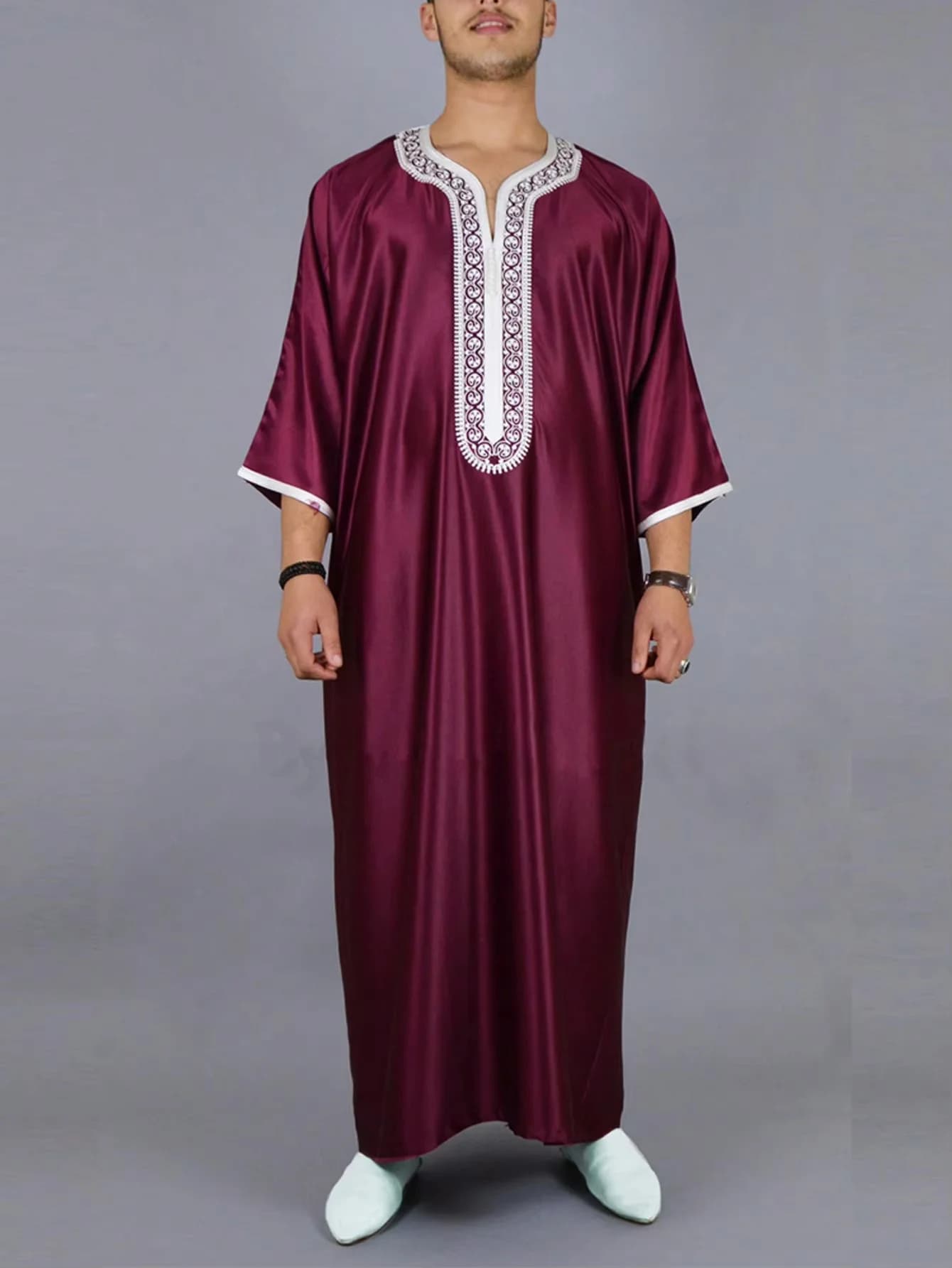 Moroccan Embroidered Men's Formal Robe