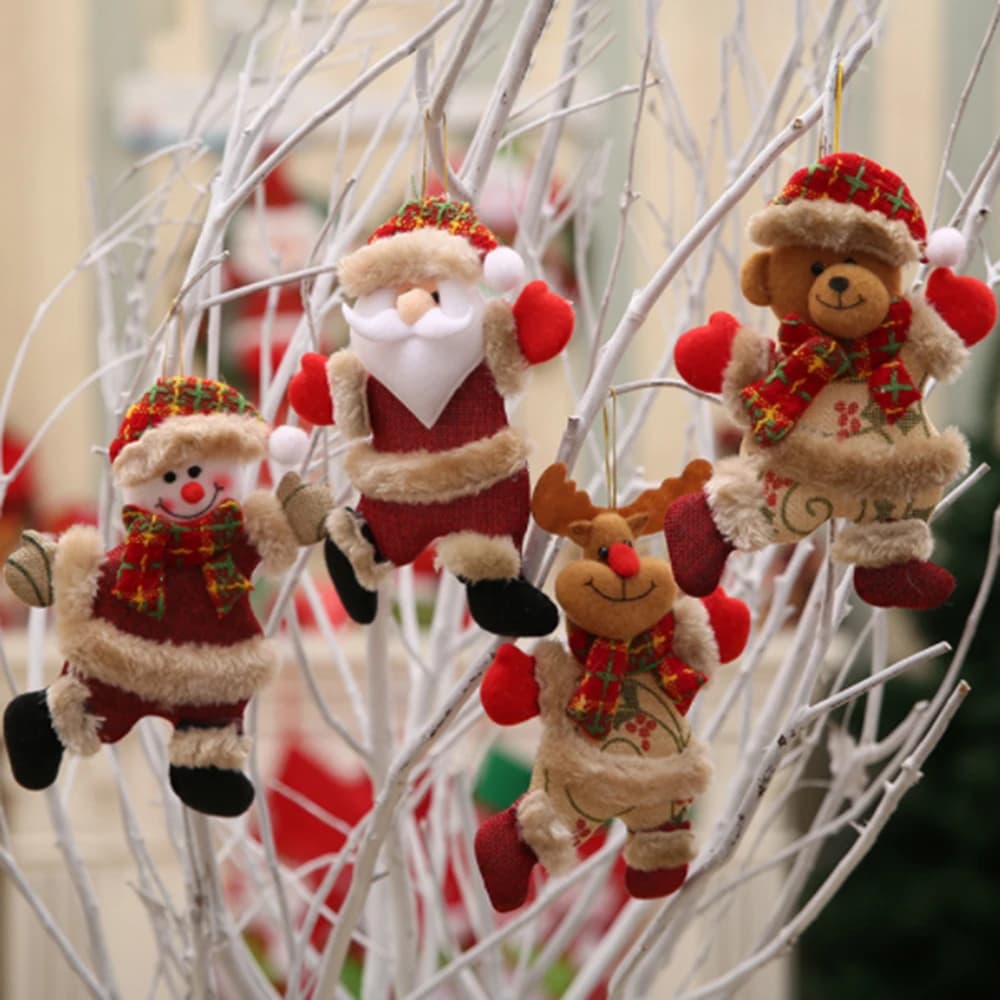 Plush Christmas Character Ornaments Set