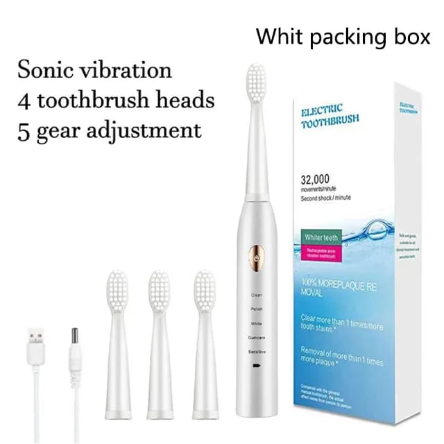 Electric Toothbrush USB Rechargeable IPX7 Waterproof