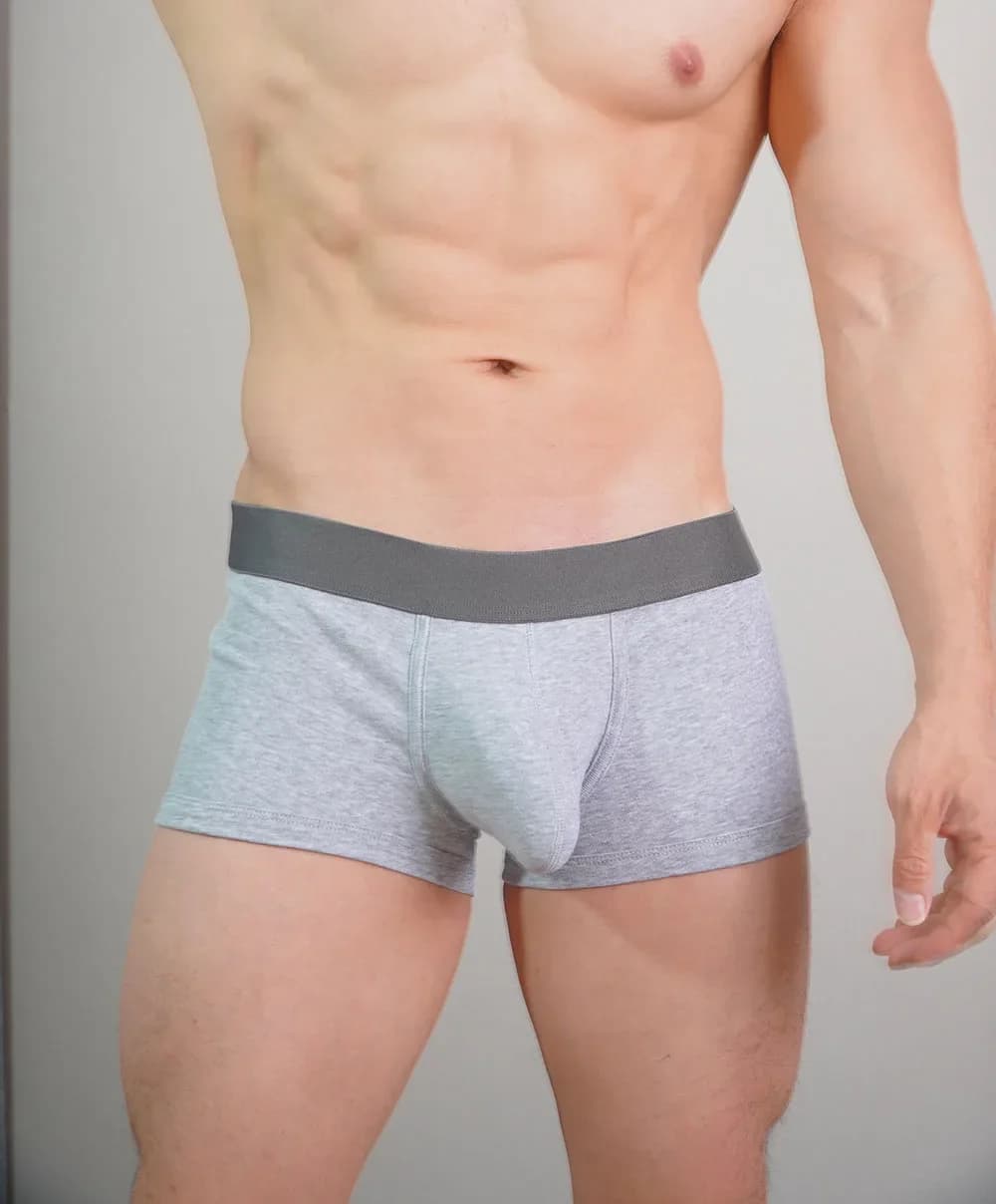 Men's Cotton Boxer Briefs with Large Pockets Comfortable Sexy Underpants Breathable Casual Briefs for Men