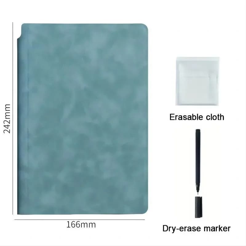 Office Supplies, Reusable Whiteboard Notebook Set with Pen, Eraser & Leather Wipe Cloth，Weekly Planner Notepad for Office Daily