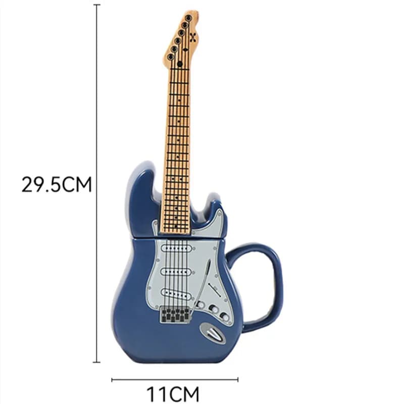 Creative Guitar Shaped Mug Coffee Shop Decorative Milk Coffee Cup Ceramic Water Cup Modern Style Home Juice Tea Cup Drink Gifts