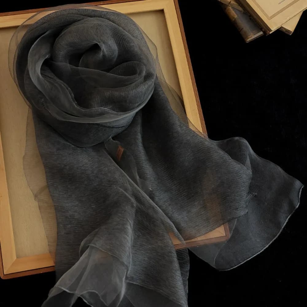 Mulberry Silk Blend Double Layer Scarf