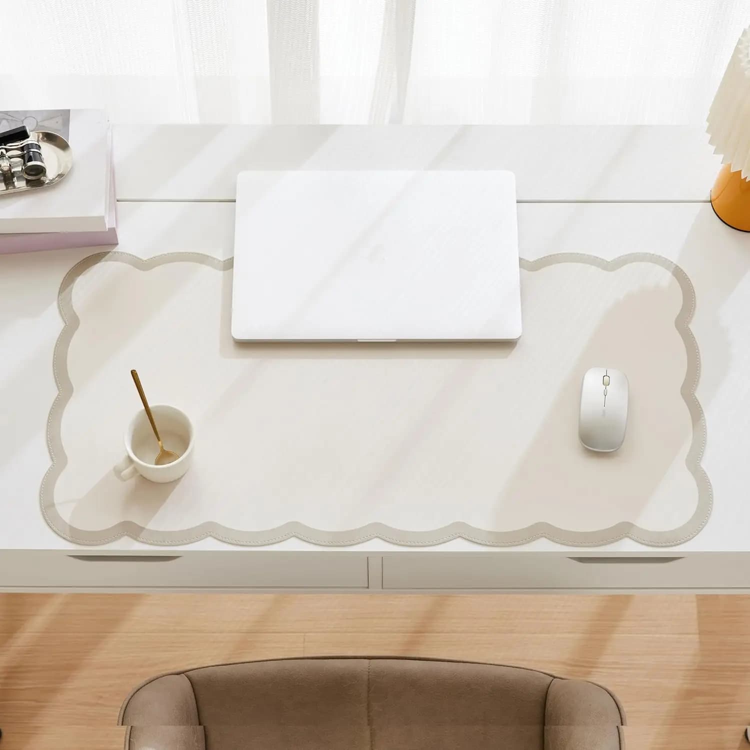Scalloped Large Desk Mat