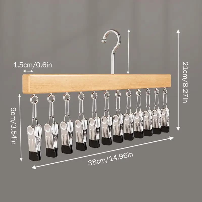 Closet Organizer With 10/12 Clips, Space Saving Hanging Closet Organizer, Space-Saving Hat Scarf Clothespins