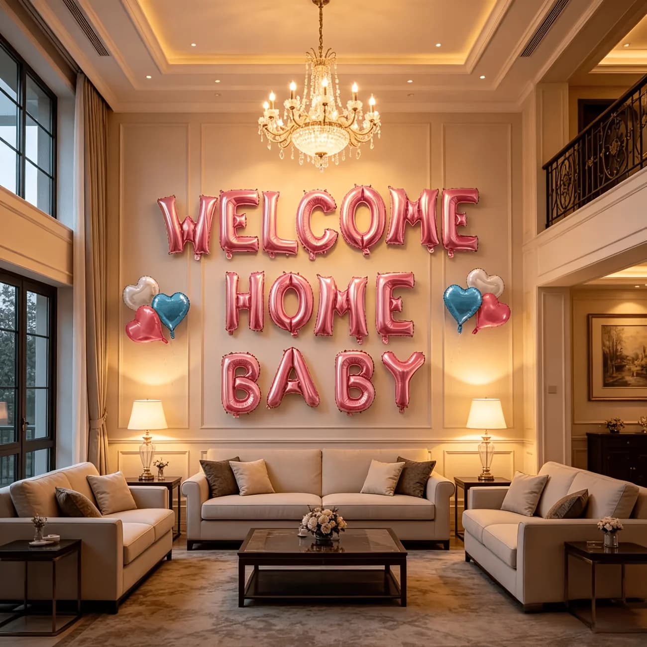 Gender Reveal Party Balloons Pink and Blue