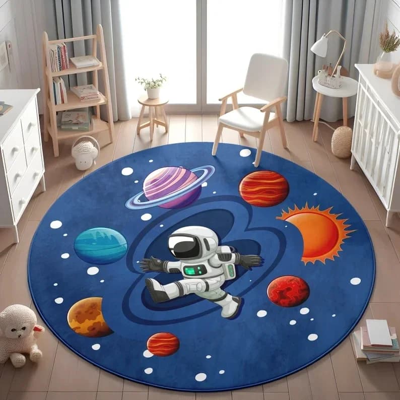 Planets Astronauts Round Play Mat