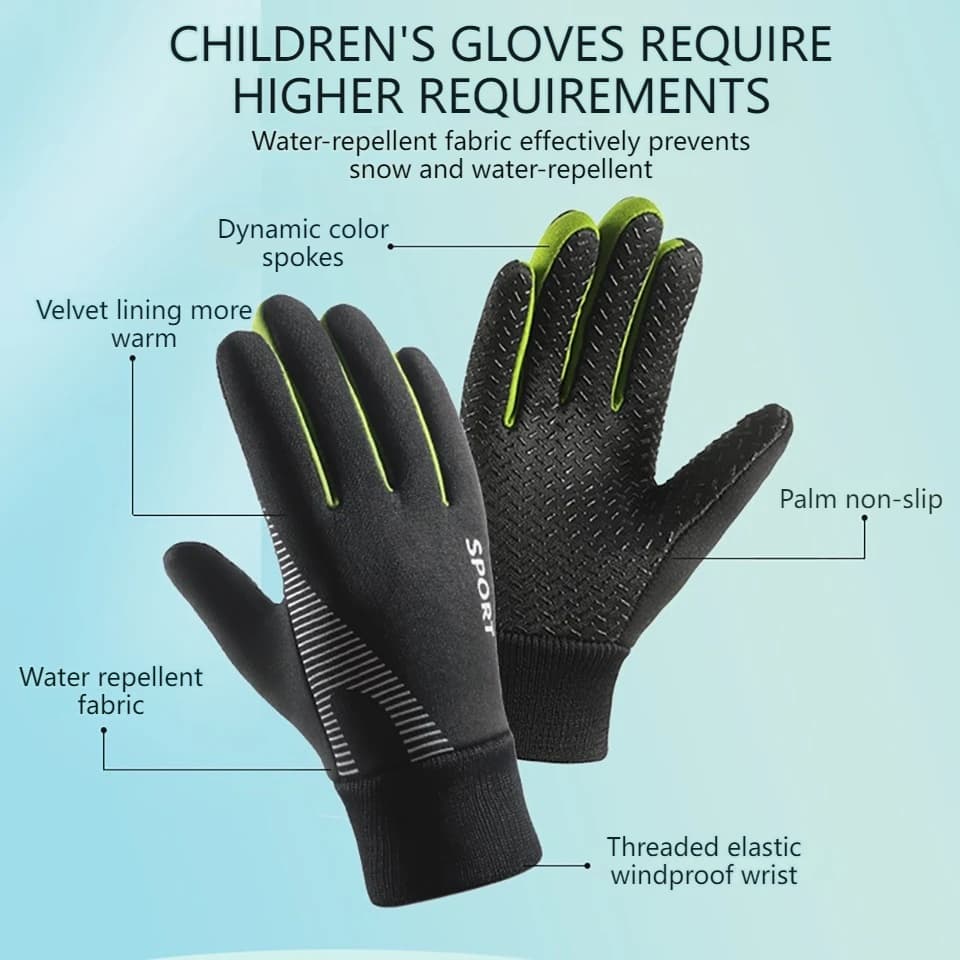 Kids Winter Water-Resistant Sports Gloves