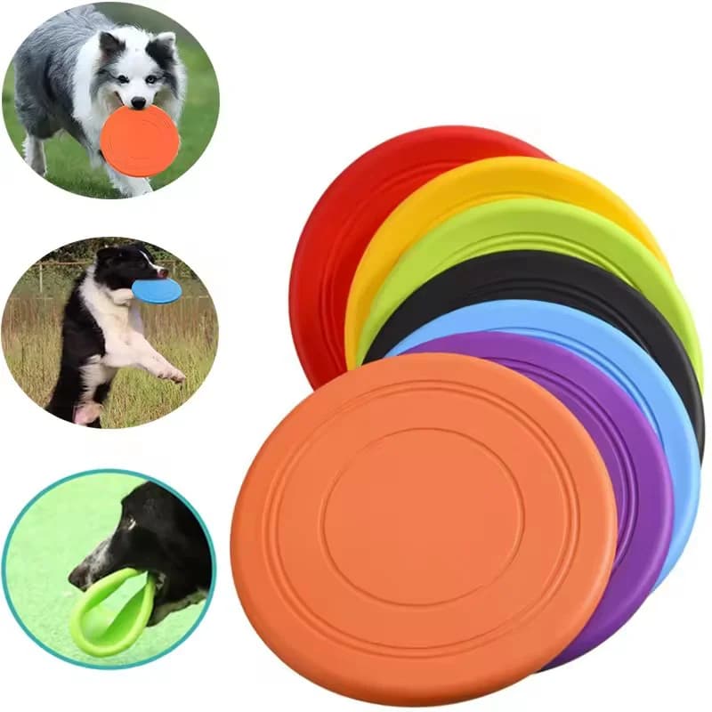 Dog Frisbee Toy Soft Rubber Flying Disc