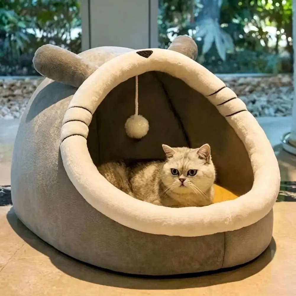 Cat Cave Bed Foldable Dome Pet Nest