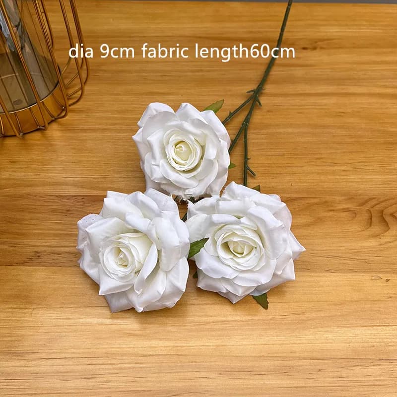 Wedding Decor Rose white artificial rose flower Green leaf row road guide Hydrangea flower silk flower