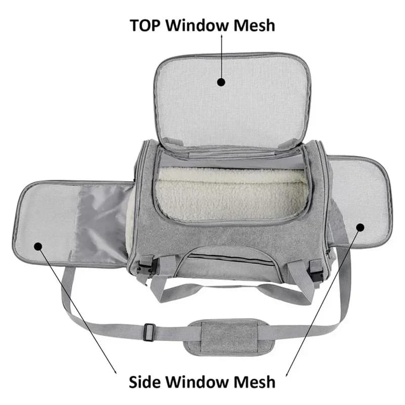 Soft-Sided Pet Carrier for Large And Medium Cats Dog Carriers for Big Medium Cats And Puppy Travel Comfortable Cage Free