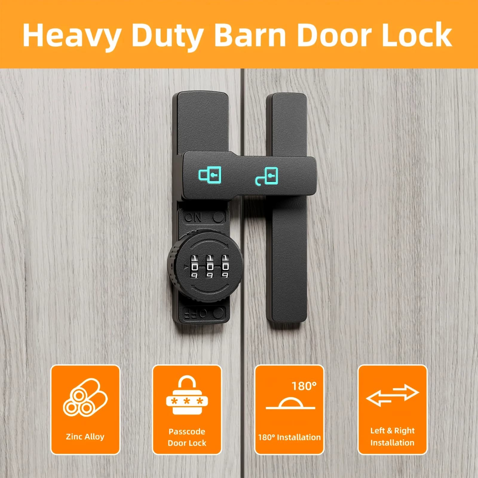Password Combination Barn Door Lock