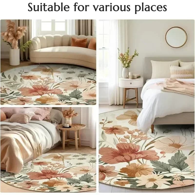 Modern Round Minimalist Bedroom Rug