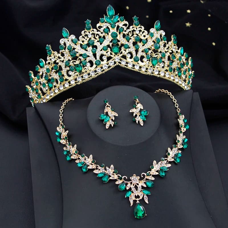 Bridal Jewelry Sets for WomenTiaras and Necklace Earrings Sets for Wedding Dress Party Birthday Costume Accessories