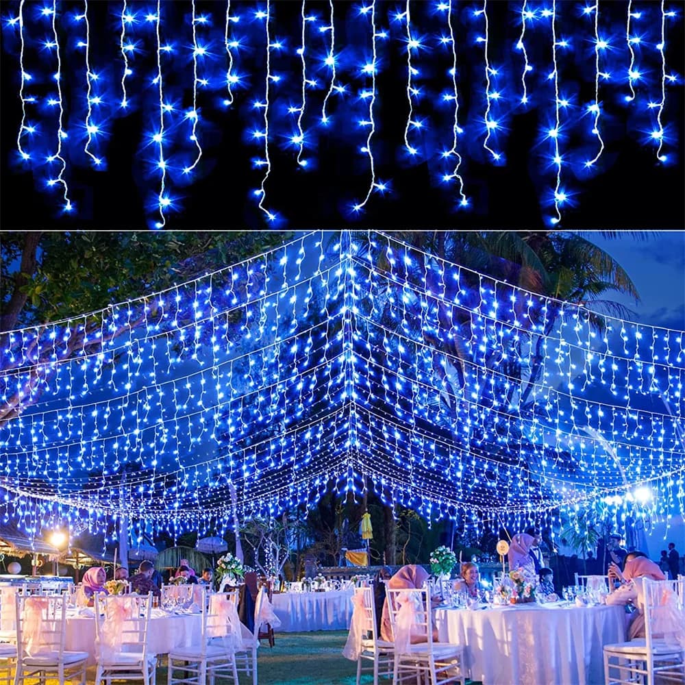 Outdoor LED Icicle Curtain Lights 4m
