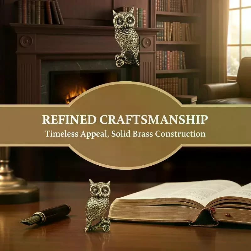 Office Decor: Vintage Antique Brass Owl Statue Ornament Cute Home Office Desktop Decoration Collectible