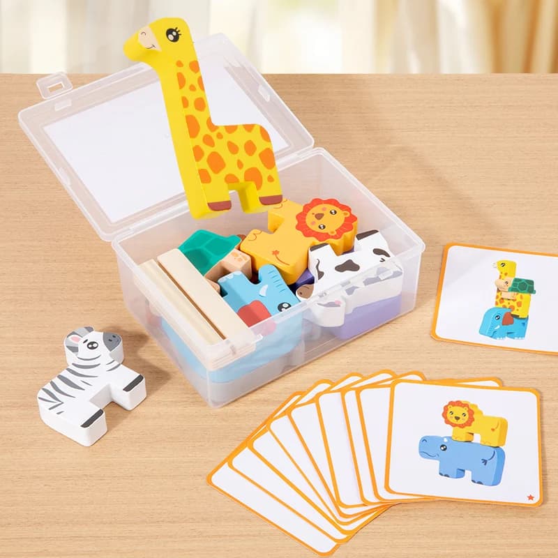 Wooden Animal Stacking Block Balance Puzzle Toy
