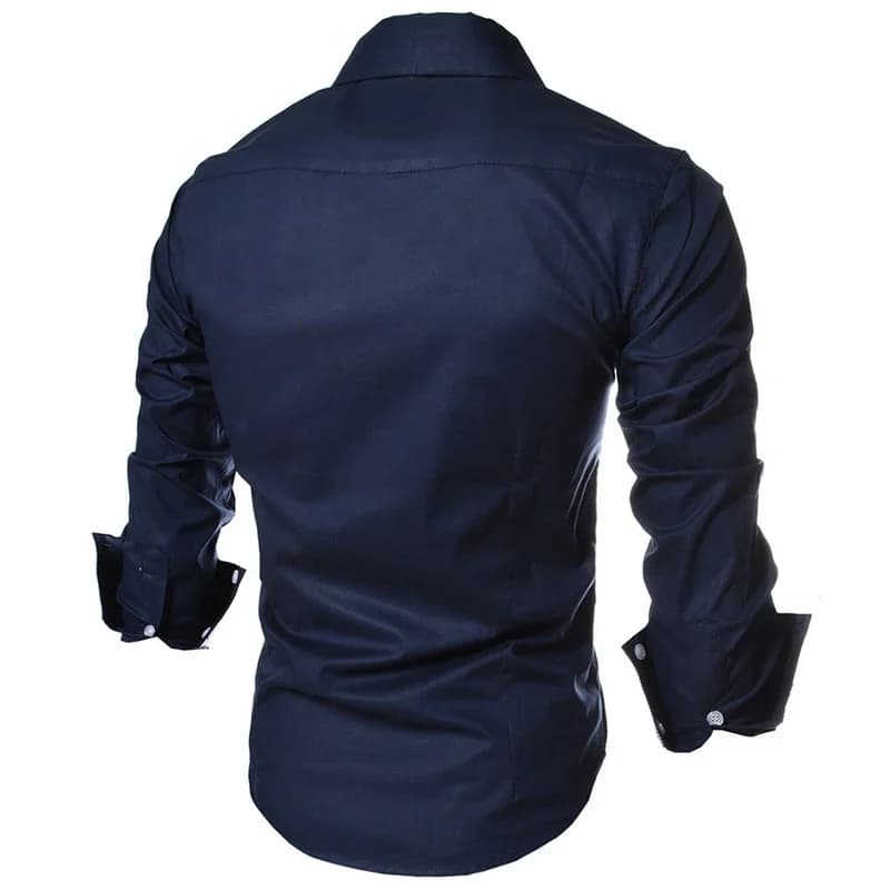 Men's Slim-Fit Long Sleeve Business Shirt