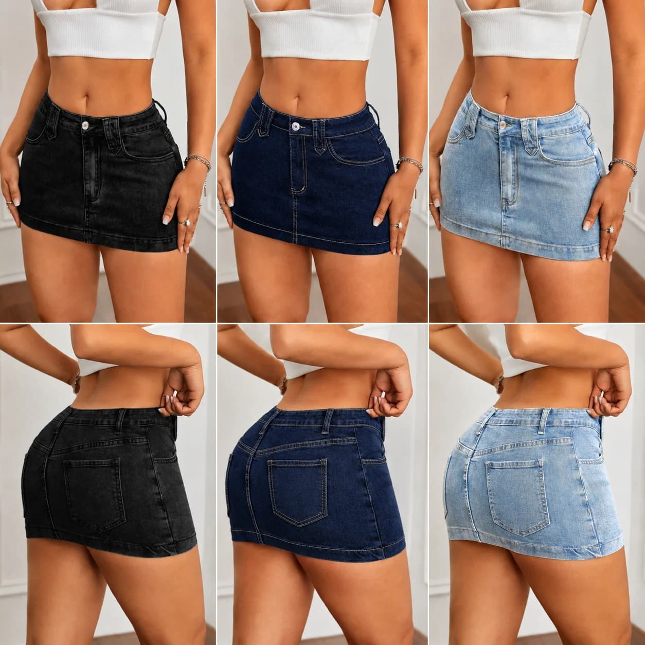 High Waist Bodycon Denim Mini Skirt