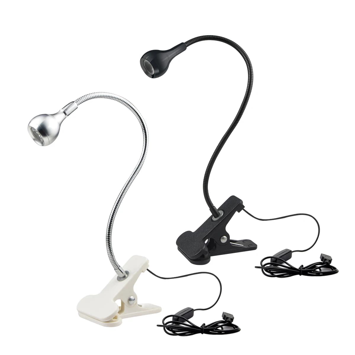 USB Clip Reading Lamp with Flexible Gooseneck