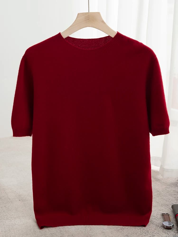 Men's Merino Wool Short Sleeve Sweater