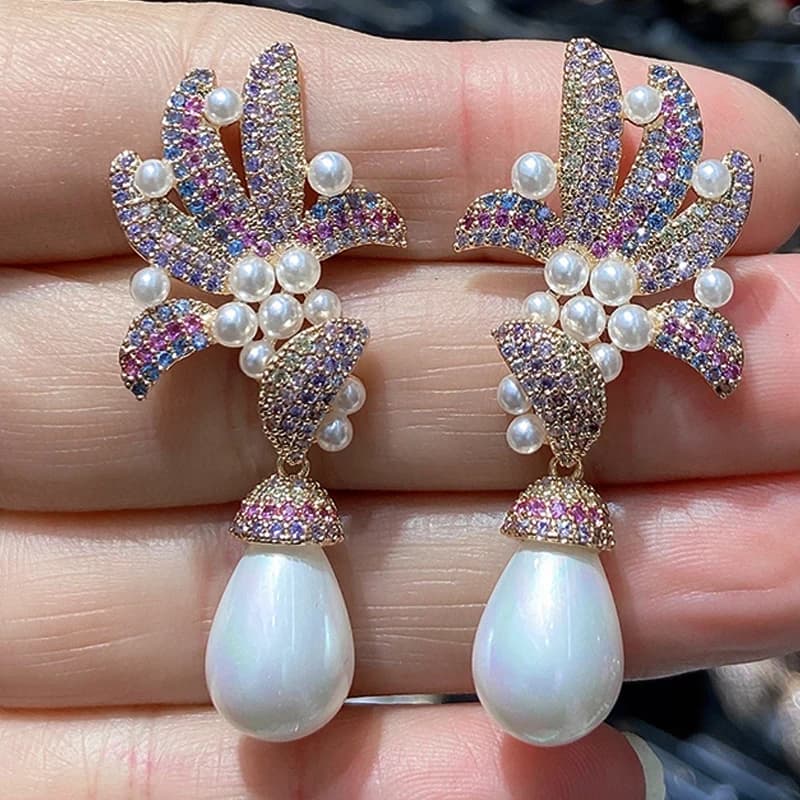 Pearl Drop Earrings with Tassel