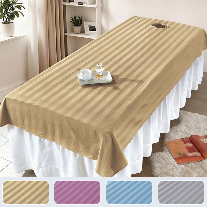 Pure Cotton Beauty Salon Bed Sheet with Face Hole