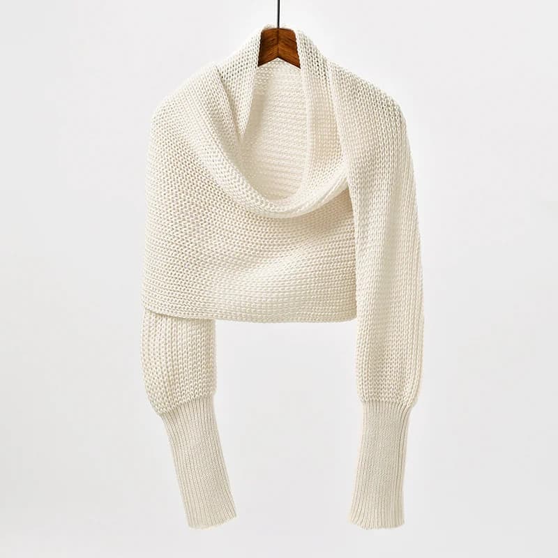 Knitted Shawl Wrap with Sleeves