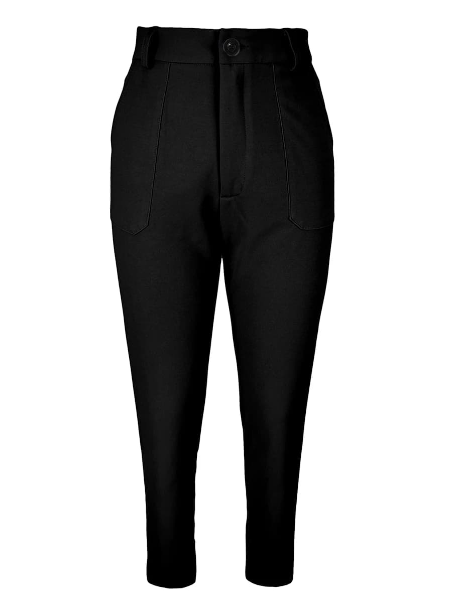 Women's High Waist Black Slim Pencil Pants