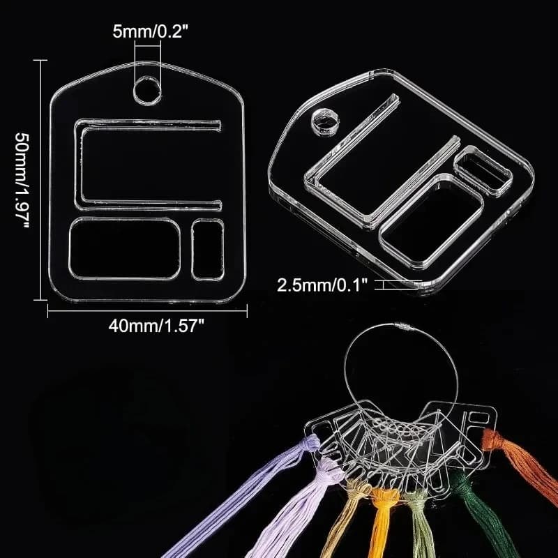 Embroidery Floss Bobbins, 20-Piece Clear Organizers