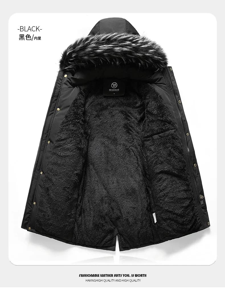 Men's Winter Wool-Lined Parka Jacket