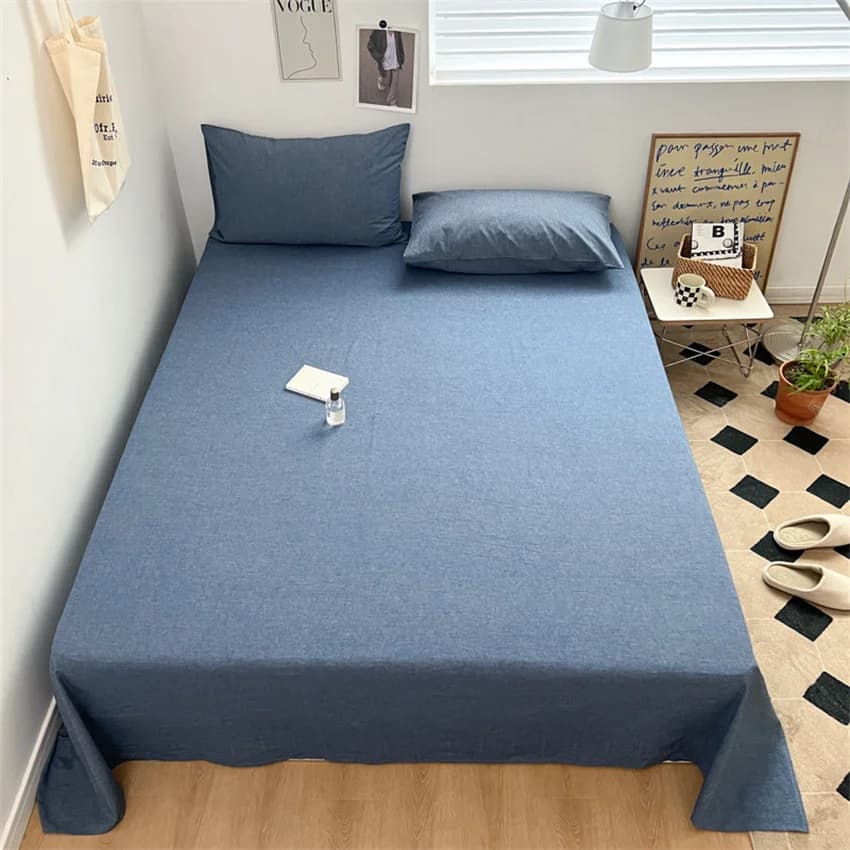 Pure Cotton Flat Sheet Nordic Grid Pattern