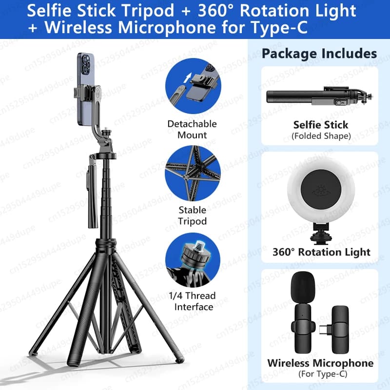 Tripod Stand with Wireless Bluetooth Phone Holder