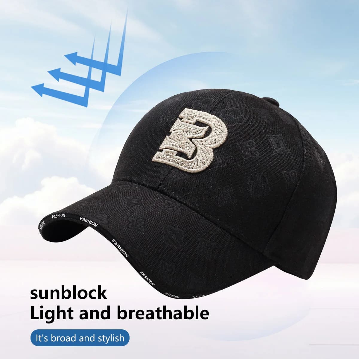 Unisex Baseball Cap with Abstract Embroidery