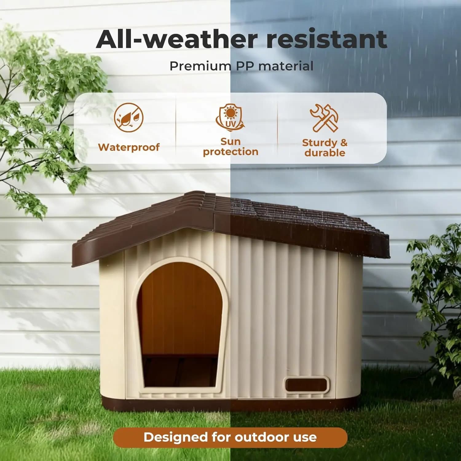 Weather-Resistant Outdoor Pet Shelter Kennel