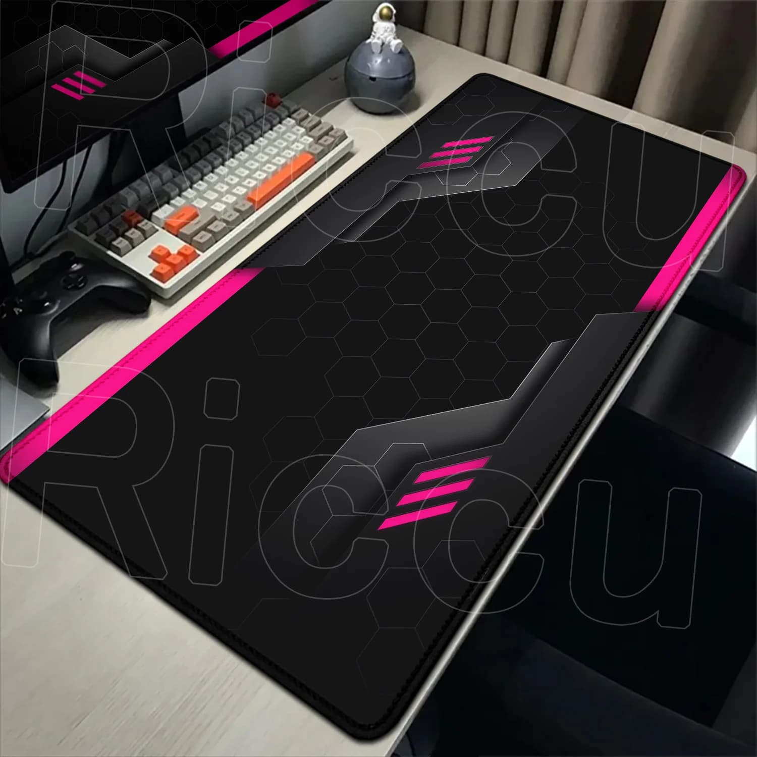 Large Gaming Desk Mouse Pad with Sci-Fi Design