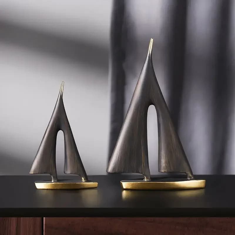 Smooth Sailing Sailboat Home Decor Ornament Living Room Decoration Bedroom Desktop Decoration Resin Craft Gift