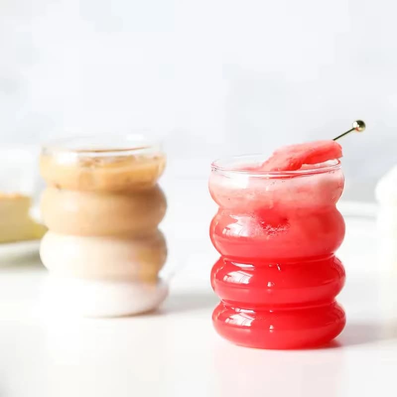 Borosilicate Glass Caterpillar Cup with Straw
