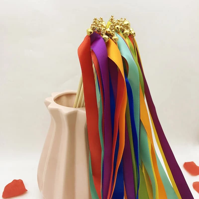 Ribbon Fairy Wands with Silver Bells