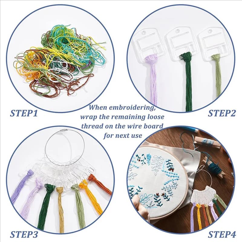 Clear Acrylic Embroidery Floss Bobbins 120-Pack