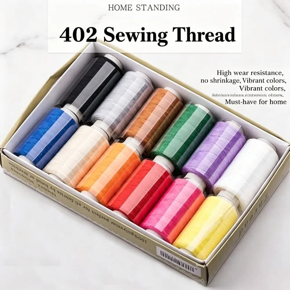 12 Color Polyester Sewing Thread Set