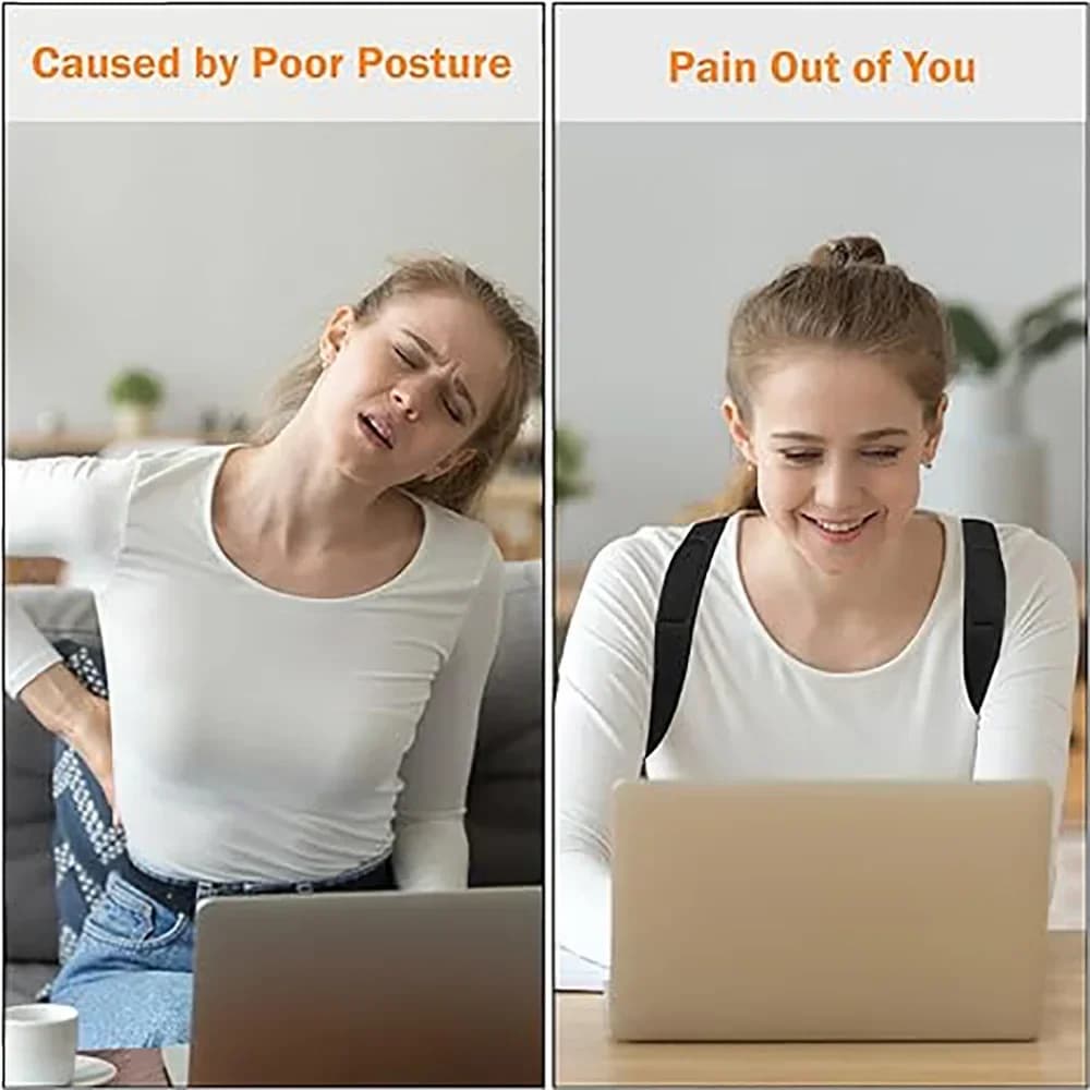 Posture Corrector - Back Straightener Posture Corrector Scoliosis and Hunchback Correction，Adjustable Upper Back Brace
