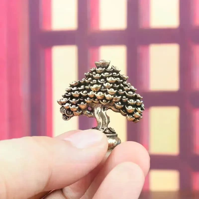 Brass Fortune Tree Tabletop Sculpture