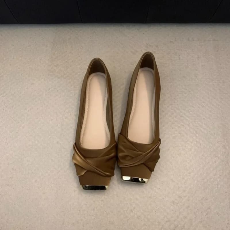 Shoes Woman 2025 Low Heels Female Footwear Autumn Square Toe Casual Sneaker New Summer Comfortable Dress Fall Lace-Up Flat Rome