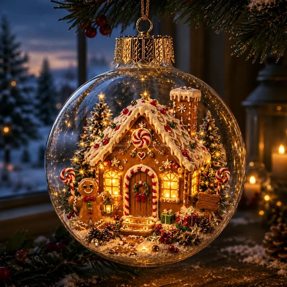 Lighted Glass Christmas Ball Ornament