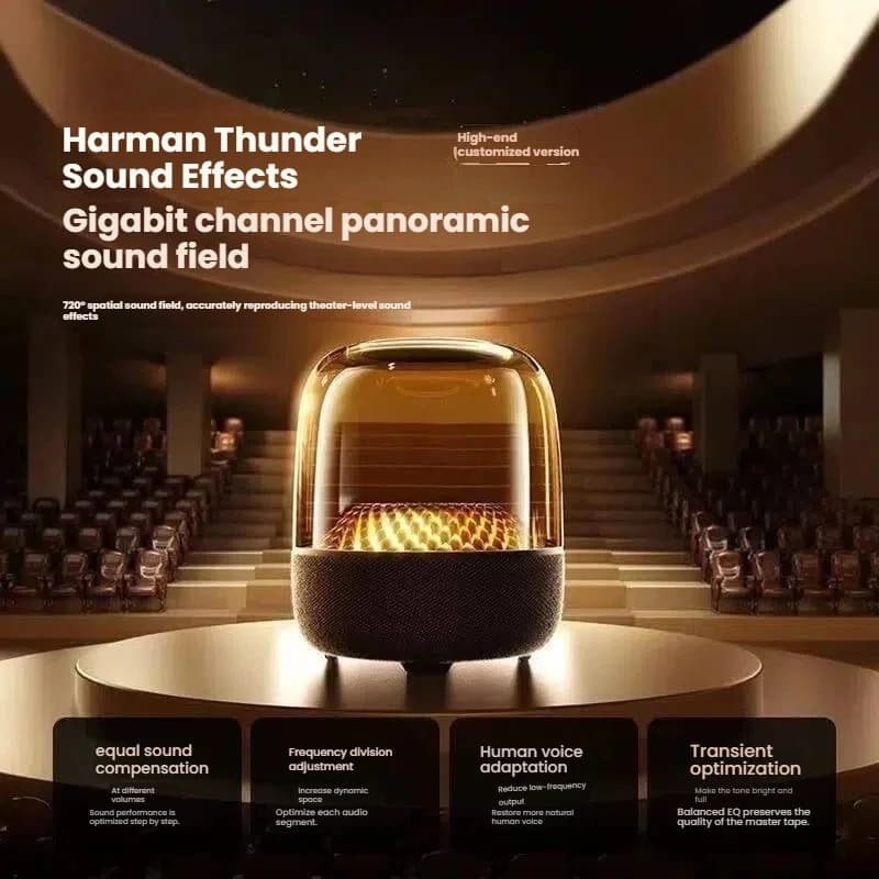 Bluetooth 5.3 HiFi Stereo Speaker Wireless Soundbar Subwoofer with Breathing Light Portable Home Theater Audio