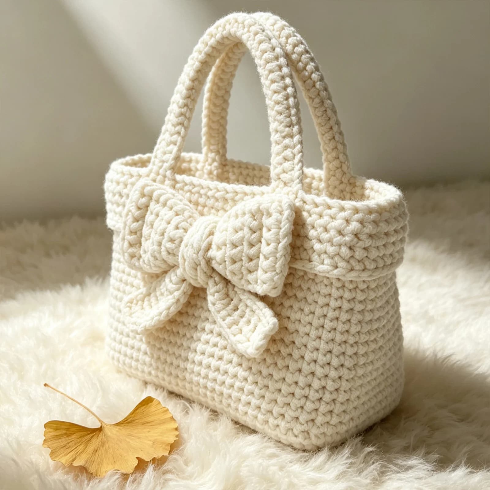 Women's Handbag with Bow, Country-Style Gift, Suitable for Girls, Mother's Day, Birthday Gift, Handmade Crafts